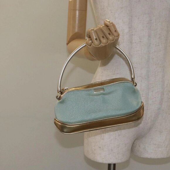 GUCCI Hand Bag Canvas Leather Light Blue 039 1133 Auth - Picture 1 of 15